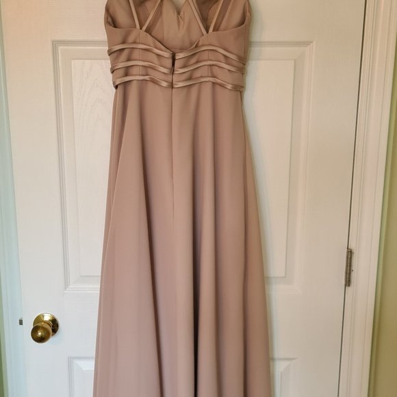 Elegant Grecian-style Vintage rose chiffon bridesmaid dress style# 9260 - Picture 3 of 7